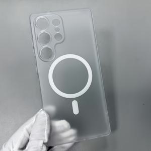 TEMU 휴대폰 케이스 - 삼성 S25 S24 S23 S22Ultra Plus 무선 충전 얇은 커버용 고급 무광 반투명 프로스트 마그네틱 케이스