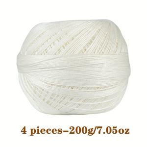 TEMU 고품질 메르서라이즈 레이스 얀 4개 세트 - 부드럽고 오래 지속되고, 스웨터, 스카프, 숄, 모자 등 뜨개질 및 코바늘 뜨개질 프로젝트에 적합한 밝은 색상으로 제공됩니다. 가을, 봄, 여름에 이상적입니다.