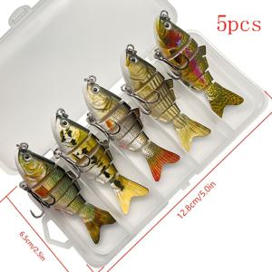 TEMU 미니 소프트/플로팅/딜레이 싱크 하드 루어 미끼 5개 세트 - 리얼리스틱 스위밍 미노우 - 멀티컬러 염수/담수 겸용 (송어, 배스, 파이크, 연어, 틸라피아) - 사계절 낚시용