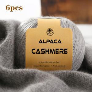 TEMU 캐시미어 알파카 울 얀 6개 세트 - 뜨개질 및 코바늘 뜨개에 적합 - 스웨터, 가디건, 재킷, 숄, 스카프, 모자 및 다양한 봄/겨울 의류에 적합. 고품질의 부드럽고 따뜻한 얀, 보풀 방지