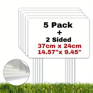 TEMU 모든 행사용 방수 표지판 세트 5개 - 야외 파티, 결혼식, 주차 안내표, 일반 휴일 장식용 홀로우 보드 사인과 스테이크 포함, 전기 불필요