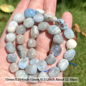 TEMU 1줄 10mm-13mm 약 32-38개 천연석 비정형 스페이서 비즈, 주얼리 만들기 DIY 팔찌 목걸이 수제 액세서리, 약 15인치