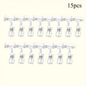 TEMU 15개 투명 플라스틱 소매 가격표 홀더 - 선반, 랙 및 의류 매장용 내구성 있는 사인 디스플레이 클립, 정리된 디스플레이를 위한 안전한 멀티클립 디자인, 다목적 클립 | 내구성 있는 플라스틱, 소매 디스플레이 용품 행거