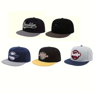 TEMU 남성용 레트로 브루클린 베이스볼 모자 5개 세트 - 조절 가능한 스트랩 & 빌 모자, 봄/가을 야외, 비치 파티 & 캐주얼 웨어에 적합 - 빈티지 스타일 모자 (경제적) 5개 세트