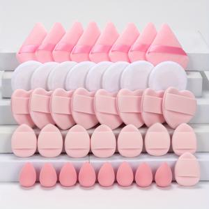 TEMU 리틀 화이트 라운드 40pcs 세트, 다기능 메이크업 도구. 이 뷰티 스펀지는 BB크림, 파운데이션, 루스파우더를 혼합하여 완벽한 베이스를 연출합니다. 컨실러, 블러셔, 아이섀도우 혼합에도 사용 가능. 라텍스 프리, 물에 반응하는 드라이-웻 기능