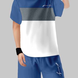 TEMU 남아용 슈트 패션 3D 프린팅 캐주얼 풀오버 반팔 반바지 티셔츠, 남아 아웃도어 티셔츠 반바지 세트, 야외 활동에 완벽