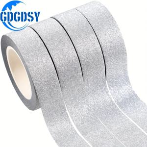 TEMU 반짝이는 골드 글리터 와시 테이프 4롤 세트 - 공예, 사진 앨범 만들기, 스크랩북, 저널링, 계획, 선물 포장에 완벽