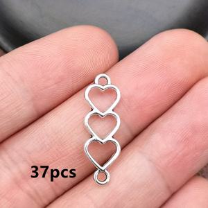 TEMU 37개 중공 러브 하트 커넥터 참 펜던트 스타일 주얼리 액세서리, 수제 DIY 쥬얼리 만들기 팔찌, 목걸이, 귀걸이 액세서리 8*24mm