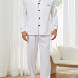 TEMU 뉴 맨즈 패션 긴팔 긴바지 파자마 세트