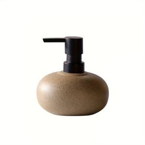 TEMU 럭셔리 베이지 세라믹 비누 디스펜서 슈트 - 우아한 리필 가능한 핸드 소프 및 로션 병, 프탈레이트 프리, 무향료, 연한 베이지에 부드럽게 어울림, 스파 경험 욕실 액세서리에 적합