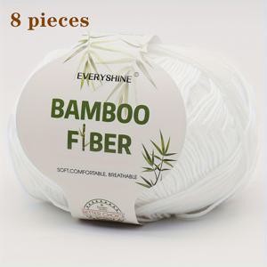TEMU 100% 대나무 섬유 털실 8개 세트. 티셔츠, 숄, 스카프, 스웨터, 재킷, 모자, 조끼 등 손뜨개 및 코바늘 뜨개질 용품 제작에 적합하며, 봄, 여름, 가을에 완벽합니다. 다양한 공예 프로젝트에도 적합합니다.
