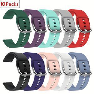 TEMU 10개 스마트워치 스트랩, 20/22mm 실리콘 스트랩 퀵 릴리스 버클 - 삼성 3/4/5/7, 액티브 2, S2/S3, GT, 아마즈핏 GTR 호환 - 스마트워치 컬러 교체용 브레이슬릿, 스마트워치 액세서리 | 패션 스트랩