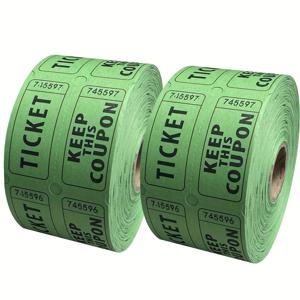 TEMU 2롤 2000장/1000쌍 복권 티켓, 더블 롤 500쌍 50/50 이벤트용 티켓, 카니발, 입장권, 클래스 보상, 상품