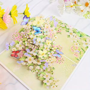 TEMU 1개, Ewa 3D 팝업 카드, 흰색 및 녹색 Ewa, 어머니, 선생님, 여성들을 위한 최고의 선물, 감사, 인사, 생일, 어버이날, 여성의 날 및 모든 적합한 행사, 수제 종이 조각, 수제 인사 카드