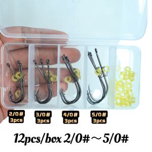 TEMU 바스 및 바다산치 낚시용 12개입/박스 새우 백 훅 스프링 라이브 미끼