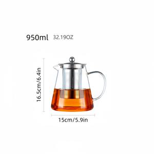 TEMU 1PS 고강도 보로실리케이트 스테인리스 티 인퓨저, 분리가능한 꽃차/커피/주스/우유용 스틸러 - 전자레인지 및 가스레인지 사용 가능