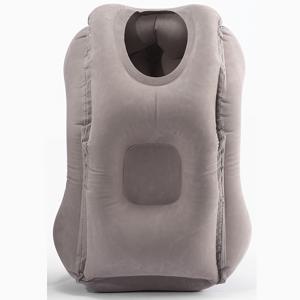 TEMU 여행용 에어枕 1개 - 그레이, 비행기 및 자동차용 조절식 목 받침, 편안한 수면 보조기, 비행기 목 베개 | 조절식 목 받침대 | 내구성 좋음