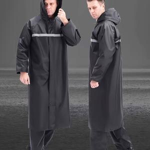 TEMU 남녀공용 블랙 야외용 도톰한 비옷 1개, 야외 레저 하이킹용 방수 비옷, 방풍 고품질 EVA 도톰한 전신비옷 1개, 여행용 야외 사이클링 휴대용 비옷, 드로스트링 입구 하이킹용 휴대용 성인용 비옷