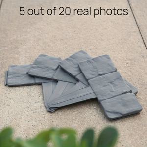 TEMU 20팩 - 플라스틱 정원 울타리, 꽃밭 및 파티오 장식용 간편 조립형 스톤 효과 경계선