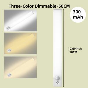 TEMU 10CM에서 50CM까지의 스마트 모션 감지 LED 조명, 자동 감지 기능, 화이트 및 웜 라이트 색상, 침실, 주방, 옷장, 캐비닛, 계단, 복도에 적합한 마그네틱 USB 충전식 옵션 제공