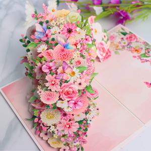 TEMU 1개 우아한 3D 팝업 데이지 꽃 인사 카드 - 생동감 있는 핑크 & 화이트 플로럴 디자인과 나비, 결혼식, 어머니의 날, 발렌타인데이, 생일, 부활절, 빠른 회복에 이상적 - 메모 카드 & 봉투 포함, 파티 초대 카드, 결혼식 초대 | 우아한 꽃 디자인 | 상세한 꽃잎 장인 정신, 할로윈, 크리스마스 이벤트 및 파티 용품을 위한 꽃 장식