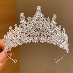 TEMU 1개 레몬 러브 멀티 컬러 반짝이는 라인스톤 왕관 헤어밴드, 핑크, 투명 및 레드 보석 - 우아한 헤어 장식, 생일 파티, 결혼식, 미인 대회