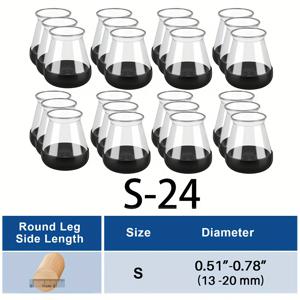 TEMU 의자 다리용 원형 슬라이더 24개 세트, 가구 다리 보호 캡, 카펫 보호를 위한 테이블 다리 커버, 스크래치 방지 쿠션 슬라이더