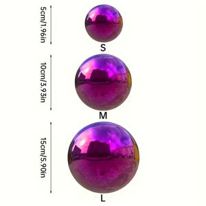 TEMU 3개 스테인리스 스틸 퍼플 게이즈 정원 장식 구슬, 실외 장식품, 실내 쇼핑몰 창문 장식, 천장 장식, 할로윈 선물, 생일 선물