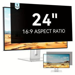 TEMU 24인치 프라이버시 스크린 보호 필름 (16:9 와이드스크린 디스플레이용) - 눈부심 감소, 블루라이트 차단, 30° 시야각 제공, 탈착식 사생활 보호 필터, 현대적인 작업 환경에 적합한 인체공학적 디자인