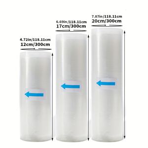 TEMU 식품용으로 설계된 진공 포장 백 3롤, 다양한 진공 밀봉 장치와 호환, 식품 보존, 식사 준비 및 수비드 요리에 적합, 튼튼하고 재사용 가능, 식품 보관 솔루션