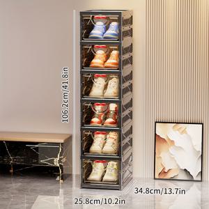 TEMU 더 편리한 신발 보관을 위한 6단 신발장. 현관, 침실, 발코니에 적합. 공간을 절약하는 접이식 디자인, 쿠킹 전용