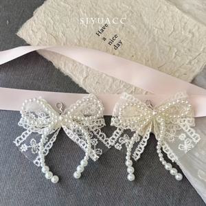 TEMU 하이힐 및 스니커즈용 우아한 레이스 & 리본 슈 클립 2개, 시크한 신발 액세서리, 여름 패션 및 어머니의 날을 위한 완벽한 여성용 선물