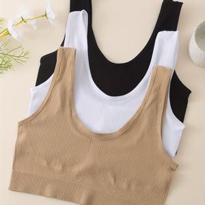 TEMU 운동 중 옷이 찌그러지는 것을 방지하기 위해 디자인된 심리스 단층 브라 세트 3개. 통기성이 좋고 피부 친화적이며 러닝, 요가 및 일상복에 적합합니다. 편안한 의상에 필수품입니다! 사이즈 M-XXL로 제공됩니다.