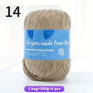 TEMU 고품질 린넨 중간 거친 메쉬 실, 다양한 색상으로 손뜨개 DIY 재료용 - 크로셰 스웨터, 목도리, 쇼울, 스커트 제작에 사용, 100% 린넨 실 볼, 1봉지=300g=6개