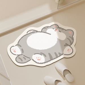 TEMU 1개 욕실 매트, 규조토 소재, 미끄럼 방지 흡수 소프트 매트, 욕실, 화장실 문, 세면대 발매트에 적합, 청소 및 관리가 쉬움, 완벽한 홈 데코