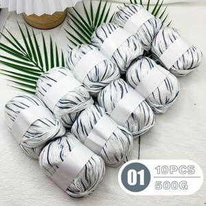 TEMU 10개 컬러 그라데이션 염색 실크 울 캐시미어 혼방 실 - 니팅, 크로셰 스웨터, 스카프, 모자, 다양한 DIY 인형 부케 등에 적합 - 다양한 색상 제공