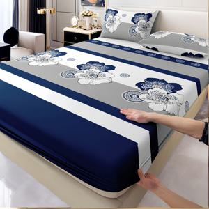 TEMU 3종 세트 패셔너블 앤 화이트 플로럴 매트리스 커버 시트 세트 / 베개 커버 2개 / 매트리스 커버 시트 1개 / 트윈 침대 / 풀 사이즈 침대 / 퀸 사이즈 침대 / 킹 사이즈 침대, 부드럽고 피부에 친화적 / 관리가 쉬움 - 꼭 맞는 핏, 매트리스에 쉽게 맞음 - 모든 계절용