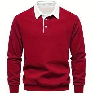 TEMU 엘슨 OBM 남성 캐주얼 긴팔 셔츠, 턴칼라, 봄·가을용, 아웃도어 스포츠 및 레저, 세탁기 사용 가능, 다양한 색상 옵션