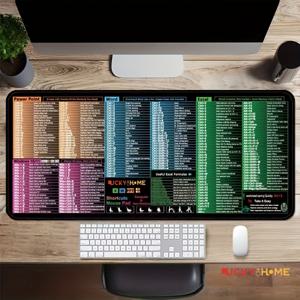 TEMU 엑셀/워드/파워포인트/ 단축키 마우스 패드 & 치트 시트 데스크 매트 - 미끄럼 방지 표면, 스티치 처리된 가장자리, 컬러 코드 단축키 및 단계별 가이드 포함 - 사무실, 게이밍, PC/노트북용 - 전문가, 학생, 테크 애호가를 위한 이상적인 선물