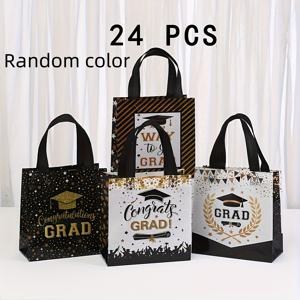 TEMU 파리다바이오 [24개입 졸업 시즌 논웨븐 선물 가방] 핸드헬드 파티 장식백 및 선물 보관 세트 포함, 졸업 파티용