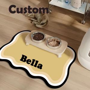 TEMU 개인 맞춤형 애완동물 사료 및 물 그릇 세트, 이름이 새겨진 미끄럼 방지 디자인, 탈모 방지 기능, 고양이와 개를 위한 완벽한 선물