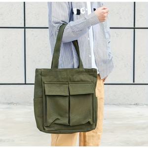 TEMU 솔리드 컬러 레트로 대용량 나일론 토트백 - 다중 포켓 비치 쇼핑 & 대학 학교 백팩