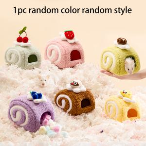 TEMU 햄스터 겨울 침대 1개, 랜덤 색상 및 스타일 발송, 햄스터용 작은 동물 침대, 황금햄스터용 겨울 둥지, 평생용 전용 은신처 집, 겨울 보온 용품