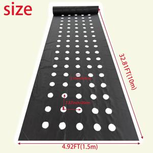 TEMU 1.5×10미터 강력 부직포 잡초 방지 천 (딸기용) - 5구 정밀 미리 제작 | 물 통과 및 통기성, 가정 정원, 온실 및 농장에 적합, 잡초 방제에 효과적