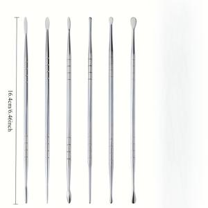 TEMU 6개/세트 스테인리스 스틸 양면 조각 도구, 폴리머 클레이 모델링, 도자기, 조각에 이상적, DIY 공예 필수품, 도자기 공예 필수품, 장식용 도구, 내구성 있는 공예 도구