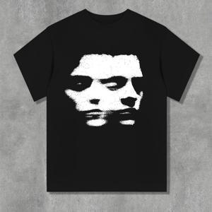 TEMU 남성용 패턴 열전사 라운드넥 반팔, 폴리에스터 섬유 소재, 캐주얼 웨어에 적합