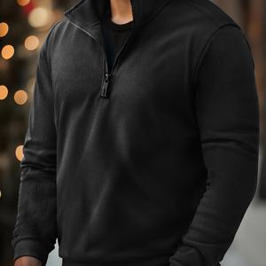 TEMU 로얄보이 봄 신상 남성 캐주얼 하프집업 스탠드칼라 솔리드 컬러 긴소매 스포츠 자켓