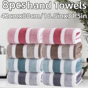 TEMU 크리스마스 선물용 대형 핸드 타월 8개 세트, 42*80cm/16.5*31.5인치, 두꺼운 산호초 대형 핸드 타월, 극세사, 다양한 색상, 흡수성, 빠른 건조, 부드럽고 편안함, 욕실 용품, 욕실, 샤워실, 호텔에 적합