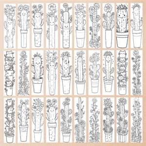 TEMU 32개 선인장 컬러링 책갈피, 책 애호가 선물용 책갈피, 선인장 컬러링 책갈피, 독서 애호가 선물, DIY 컬러링 장식용 페이지 마커, 크리스마스, 할로윈 선물, 신학기 시즌에 완벽, 분할 페이지, 책 애호가용, 독서 애호가에게 적합, 귀여운 선물, 학생, 친구, 선생님을 위한 완벽한 선택, 이상적인 독서 보상