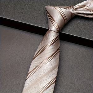 TEMU 클래식 트윌 패턴의 느낌 남성용 넥타이 1개, 정장 및 남성 격식 있는 옷과 매치하기 적합. 비즈니스 미팅, 연회, 결혼식 등 다양한 격식 있는 행사에 이상적인 필수 남성 액세서리